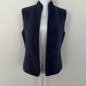 100% wool Talbots blue zippered vest - Size SP
